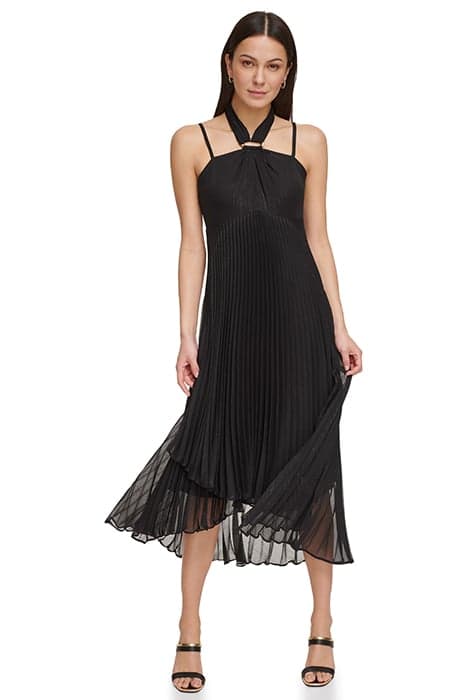 S/L PLTD HLTR DRESS BLACK by DKNY