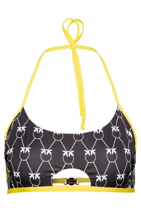 DANAE TOP BIKINI TECNO JERSEY ST. MONOGRAM BLACK/WHITE/YELLO by PINKO