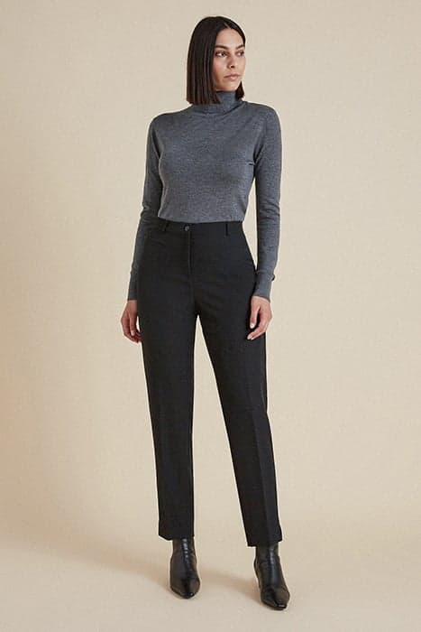 STRAIGHT-LEG TROUSERS IN TECHNICAL FABRIC BLACK by Elena Mirò