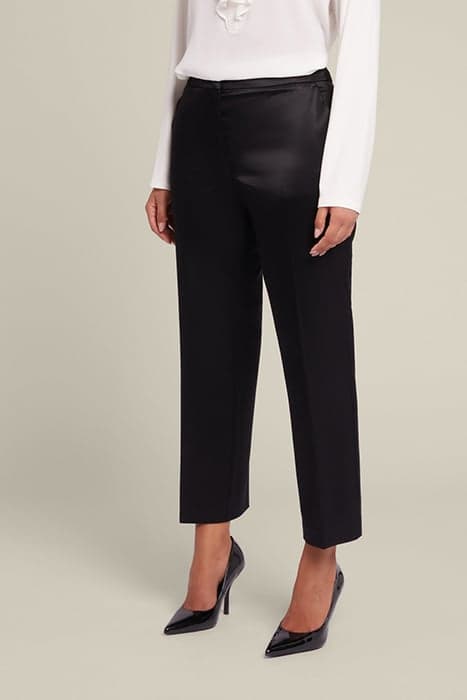 STRETCH COTTON SATIN CHINOS BLACK by Elena Mirò