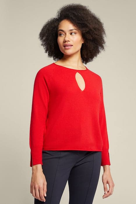 SWEATER WITH DROP OPENING IN FRONT RED by Elena Mirò