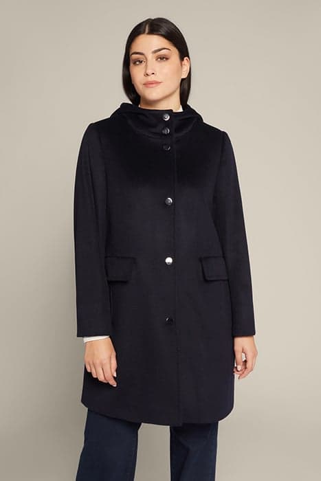 DUFFLE COAT IN LUXURY WORSTED CLOTH BLUE by Elena Mirò