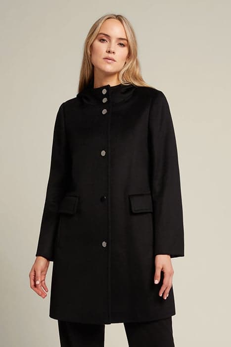 DUFFLE COAT IN LUXURY WORSTED CLOTH BLACK by Elena Mirò