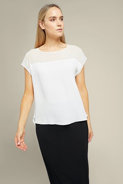 DUAL-FABRIC TOP WHITE by Elena Mirò