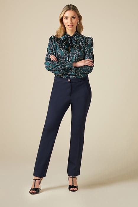 MILANO-STITCH SKINNY TROUSERS BLUE by Oltre