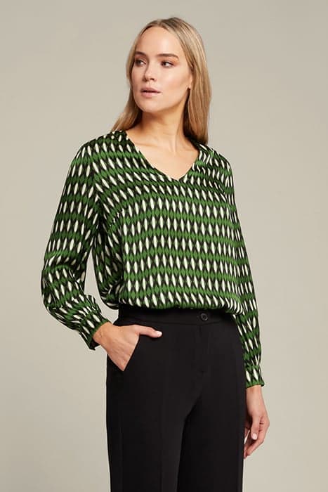 BLOUSE WITH GEOMETRIC PRINT WHITE by Elena Mirò