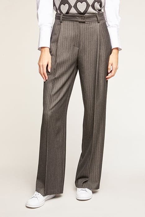 PINSTRIPED TROUSERS WITH DARTS GREY by Motivi