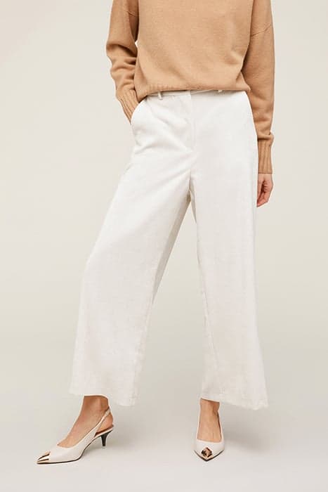 CORDUROY PALAZZO TROUSERS WHITE by Motivi