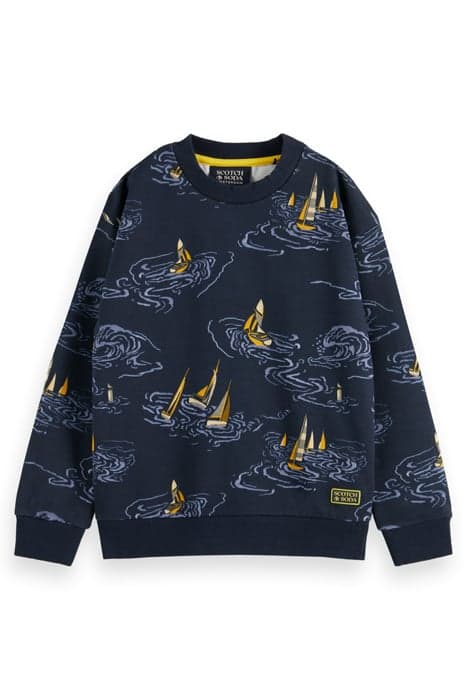 RELAXED-FIT ALL-OVER PRINTED SWEATSHIRT SAILBOATS NIGHT by Scotch & Soda