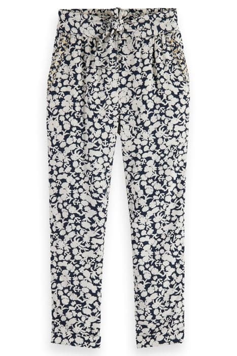 TAPERED ALL-OVER PRINTED AND EMBROIDERED VISCOSE PANTS ANCHO by Scotch & Soda