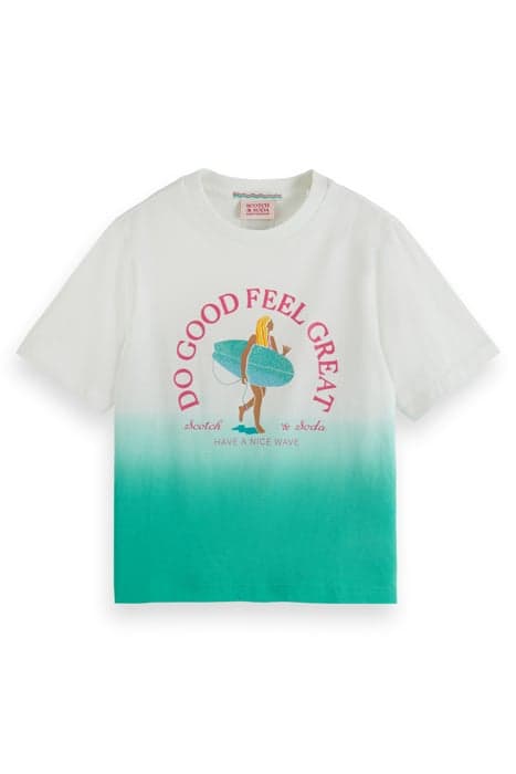 RELAXED-FIT DIP-DYED ARTWORK T-SHIRT SUNSHINE YELLOW by Scotch & Soda