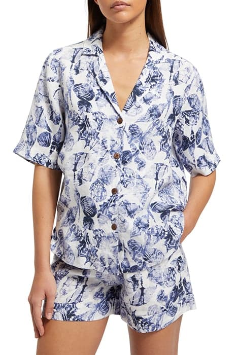 CAMP SHIRT IN LINEN SHELL BATIK BLUE by Scotch & Soda