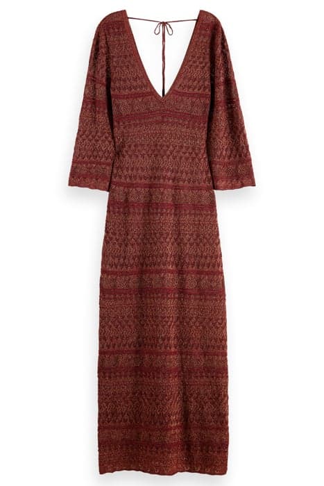 METALLIC POINTELLE KNITTED DRESS TERRACOTTA by Scotch & Soda