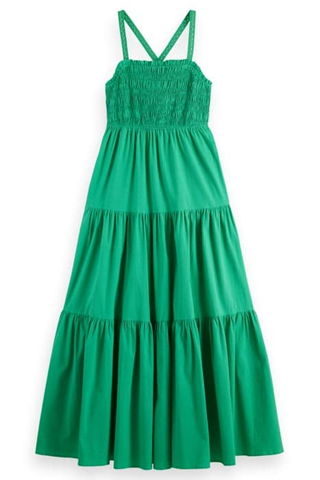 MAXI DRESS WITH SMOCK DETAIL SCUBA GREEN by Scotch & Soda