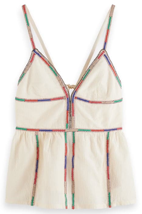 TANK TOP WITH COLOURFUL EMBROIDERY SOFT ICE by Scotch & Soda