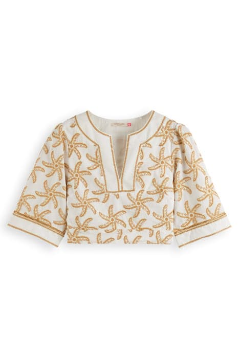 EMBROIDERED LINEN CROP TOP STARFISH EMBROIDERY by Scotch & Soda