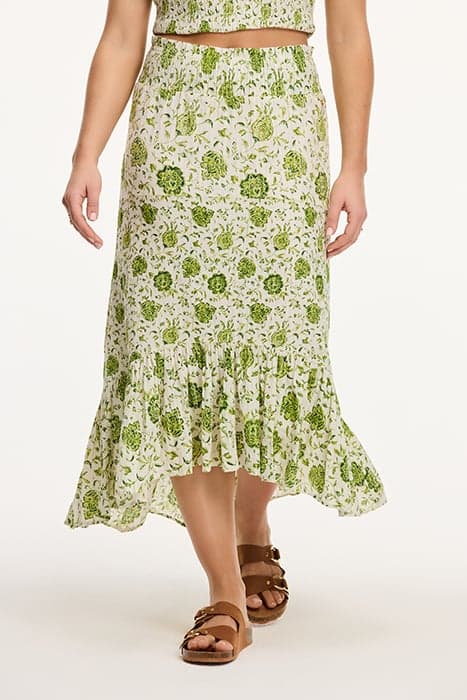 GIA SKIRT BOTANIC FLOWER GREEN BOTANIC PASSIFLORA by Shiwi