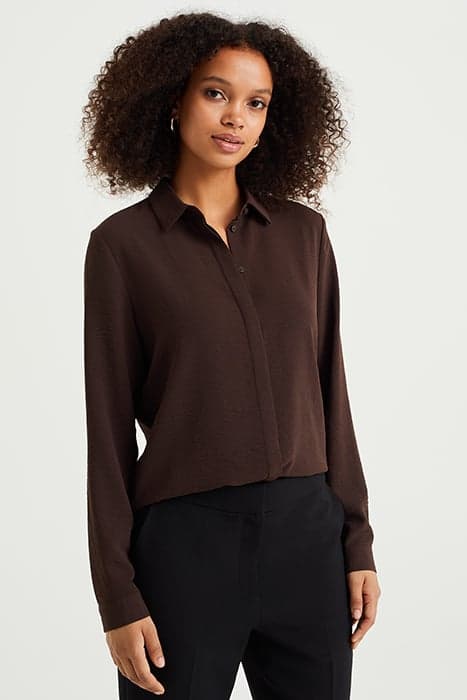 BLOUSE BROWN by WE Fashion