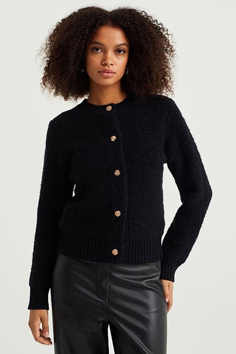 KNITTED CARDIGAN BLACK by WE Fashion