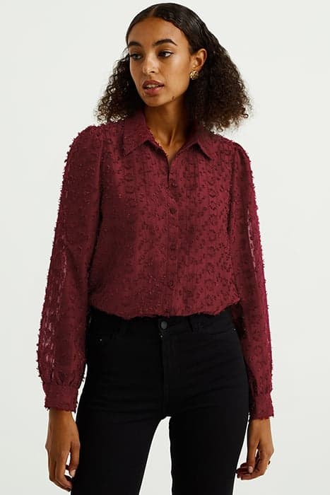 BLOUSE BURGUNDY RED by WE Fashion