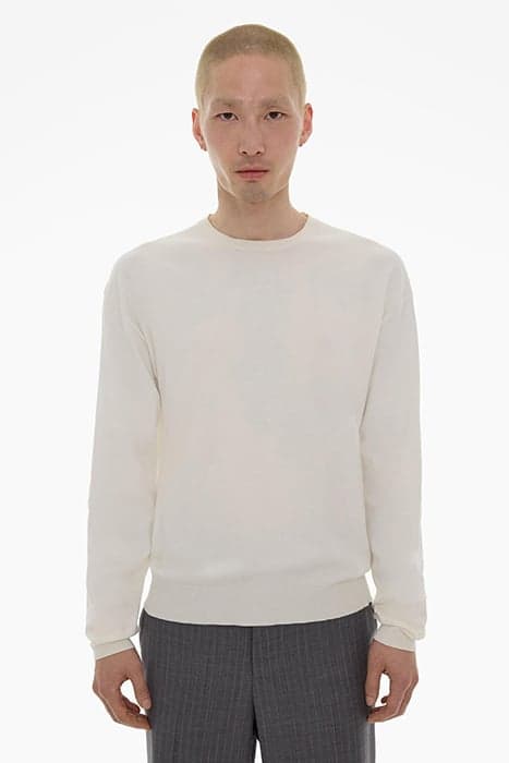 FINE GAUGE CREW VISCOSE, THERMOPLASTIC PO IVORY by Helmut Lang