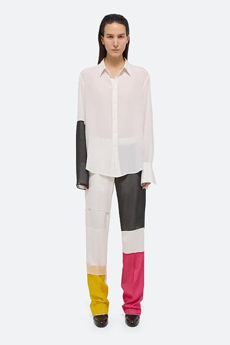 CB RELAXED SHIRT SILK WHITE/BLACK by Helmut Lang