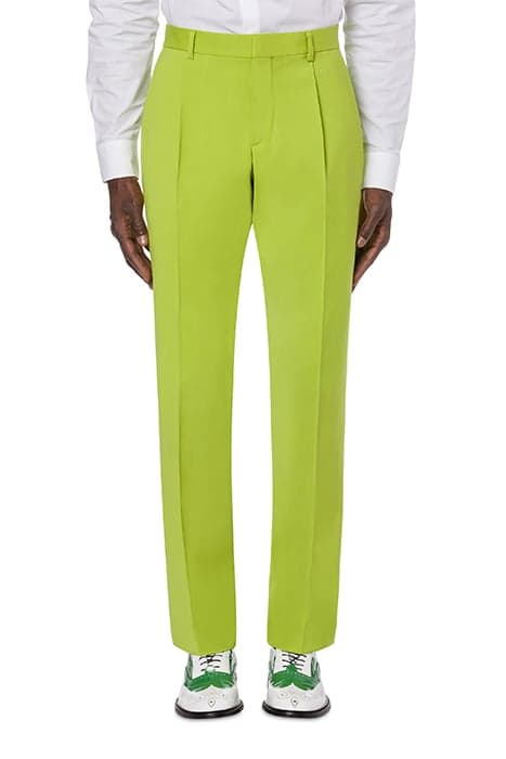 WOOL CANVAS TROUSERS GREEN by Moschino