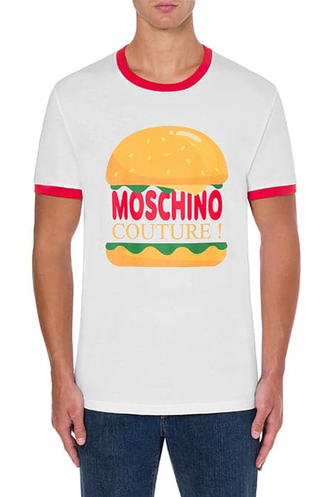 HAMBURGER ORGANIC JERSEY T-SHIRT WHITE by Moschino