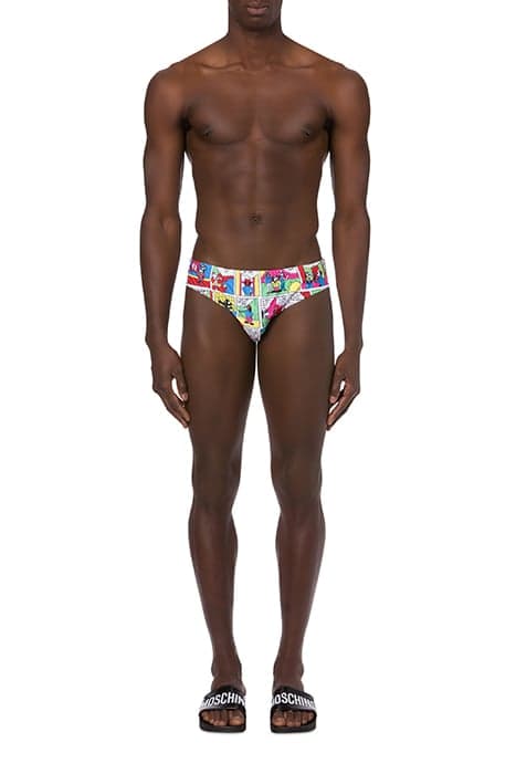 MOSCHINO COMICS SWIM BRIEFS MULTICOLOR by Moschino