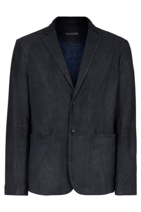 GARMENT WASHED SLIM FIT NOTCH LAPEL JACK DARK INDIGO by John Varvatos