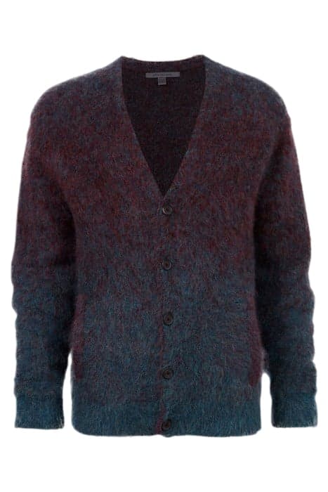 REGULAR FIT CARDIGAN WITH DIFFUSED OMBRE BLUE HEATHER by John Varvatos