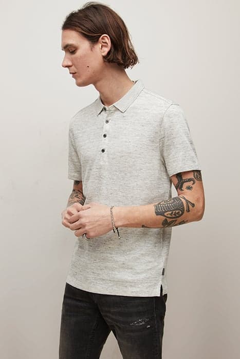 LIVINGSTON REGULAR FIT SS POLO WITH LINE SALT by John Varvatos