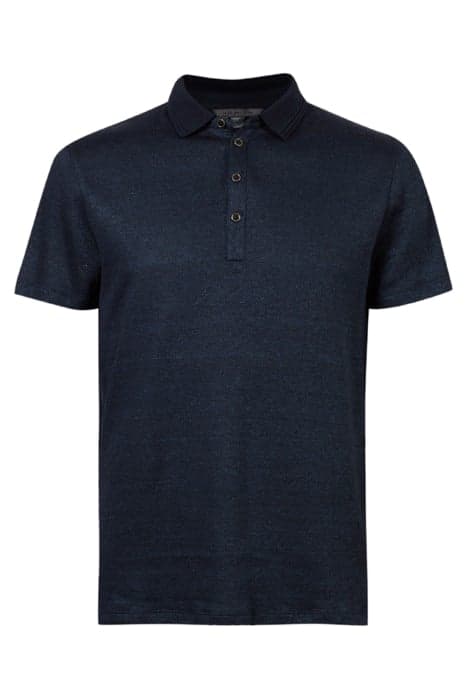 LIVINGSTON REGULAR FIT SS POLO WITH LINE INDIGO HTHR by John Varvatos