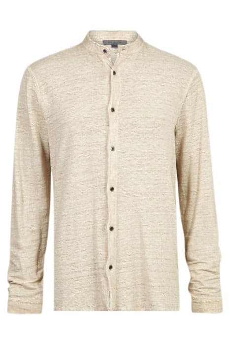 TRINITY REGULAR FIT LS BAND COLLAR SHIRT TOAST by John Varvatos