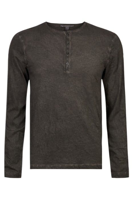 GREENWICH REGULAR FIT LS HENLEY WITH COL OLIVE LEAF by John Varvatos