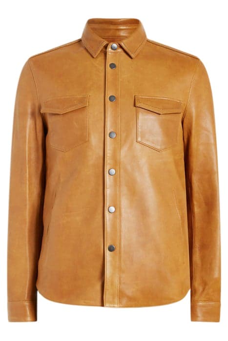 SHIRT JACKET WITH BALL CHAIN BURNT CLAY by John Varvatos