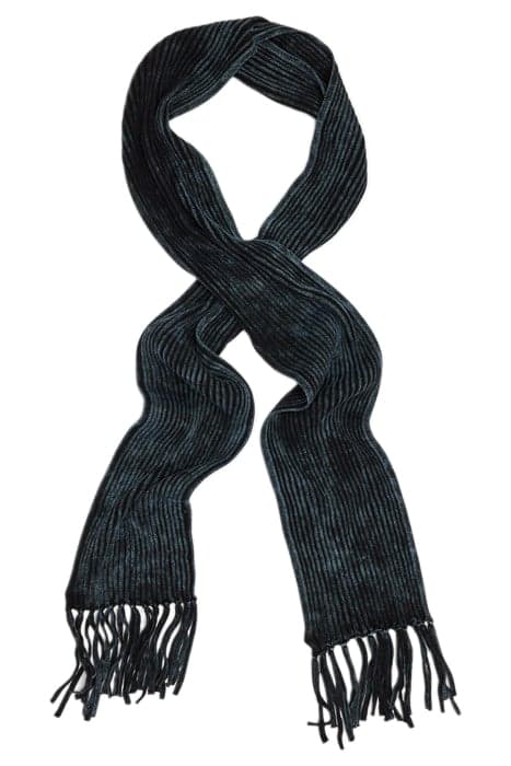 KNIT RIB SCARF IN MARBLE WASH COBALT by John Varvatos