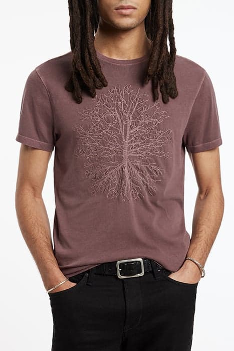 SS CREW TEE - PEACE TREE TERRA BROWN by John Varvatos