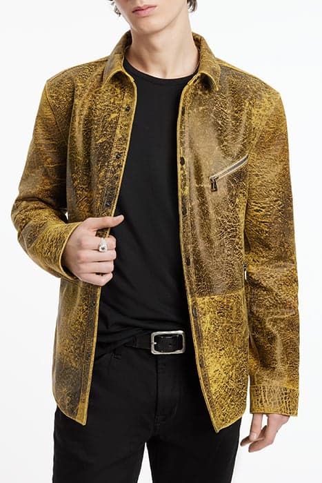 SHIRT JACKET WITH SNAP CLOSURE ZIP POC CITRON by John Varvatos