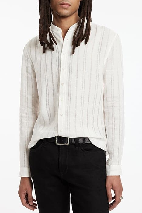 CLASSIC FIT SHIRT WITH STICHED BAND COLL WHITE by John Varvatos