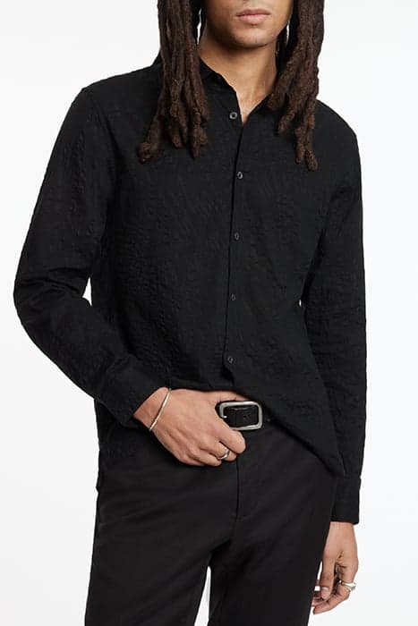 STRAIGHT BOTTOM HEM SHIRTWITH REGULAR CO BLACK by John Varvatos