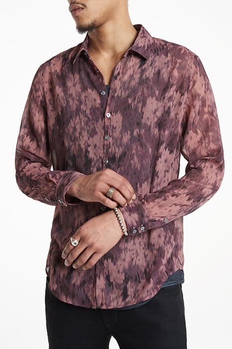 MULTI BUTTON SLIM FIT SHIRT CHERRYWOOD by John Varvatos