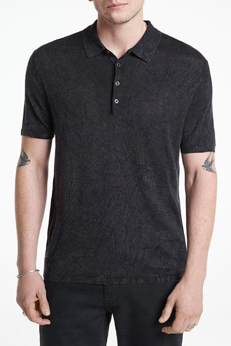 CHATHAM REGULAR FIT SS P OLO WITHPIGMENT BLACK by John Varvatos