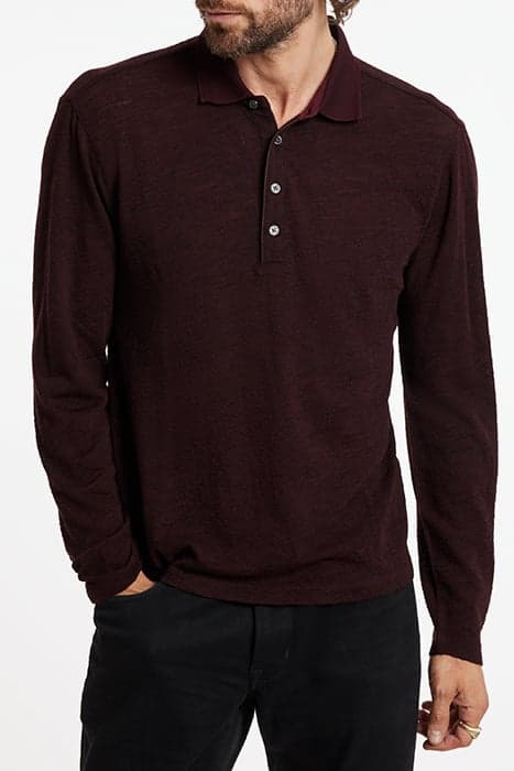 PRESIDIO EASY FIT LS POLO WITH BUCLE TEX MERLOT by John Varvatos