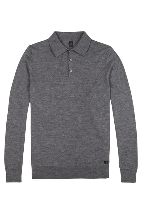 WARD | EXTRA FINE MERINO POLOSHIRT MID MARL GREY by WAHTS