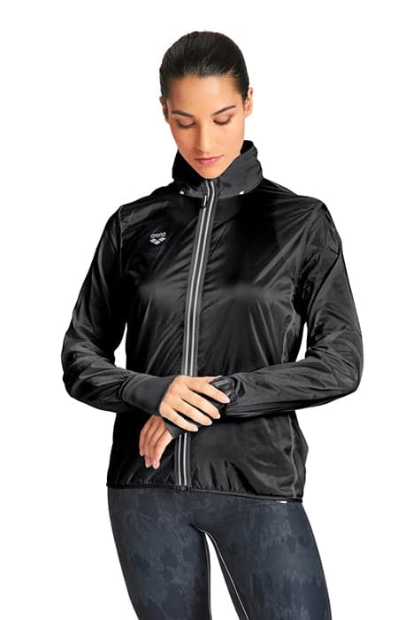 W WINDBREAKER BLACK-SILVER by Arena