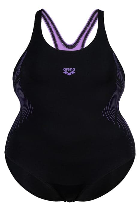 WOMEN'S SWIMSUIT ARENA GRAPHIC PLUS BLACK-LAVANDA by Arena