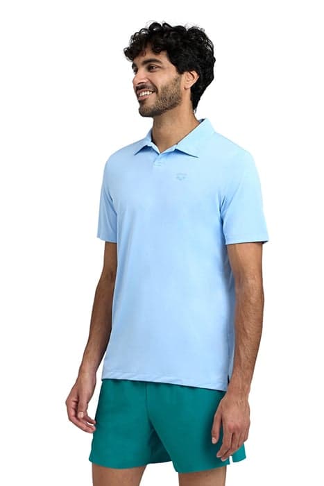 MEN'S POLOSHIRT SOLID AQUA-NAVY by Arena