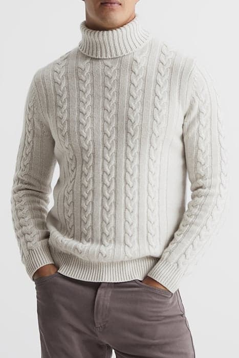 JAMES-LS CASHMERE CABLE R VAPOUR by Reiss