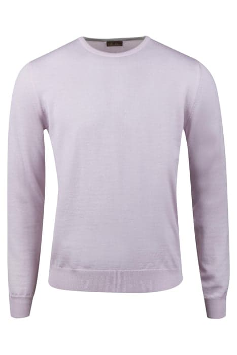 SWEATER KNITTED CREW NECK WITH PATCH MERINO WOOL PINK by Stenströms